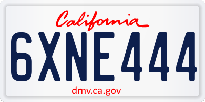 CA license plate 6XNE444