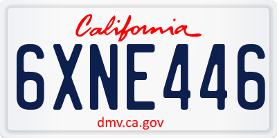 CA license plate 6XNE446