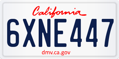 CA license plate 6XNE447