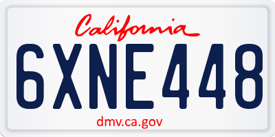 CA license plate 6XNE448