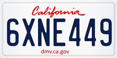 CA license plate 6XNE449