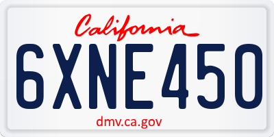 CA license plate 6XNE450