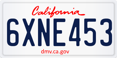 CA license plate 6XNE453