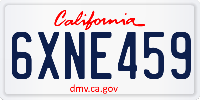CA license plate 6XNE459