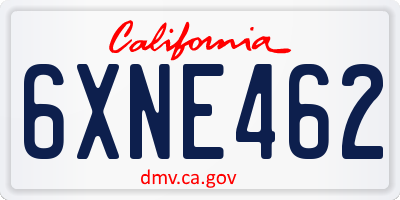 CA license plate 6XNE462