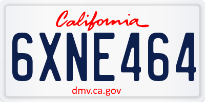 CA license plate 6XNE464