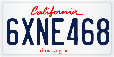 CA license plate 6XNE468