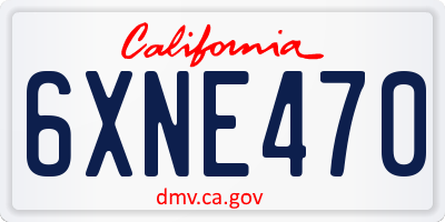 CA license plate 6XNE470