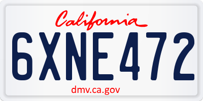 CA license plate 6XNE472