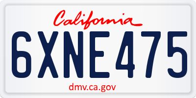 CA license plate 6XNE475