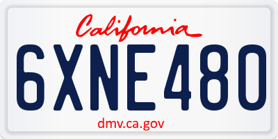 CA license plate 6XNE480
