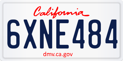 CA license plate 6XNE484