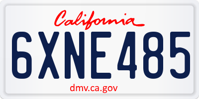 CA license plate 6XNE485