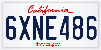 CA license plate 6XNE486