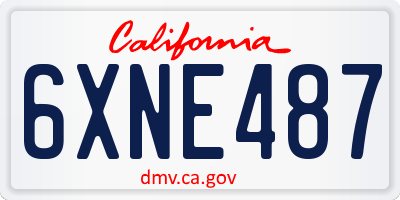 CA license plate 6XNE487