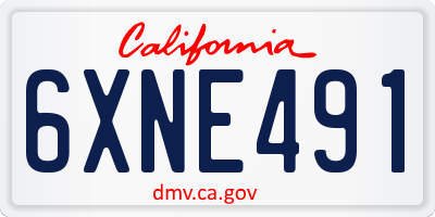 CA license plate 6XNE491