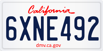 CA license plate 6XNE492