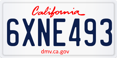 CA license plate 6XNE493