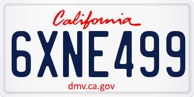 CA license plate 6XNE499