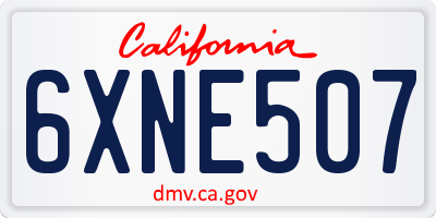 CA license plate 6XNE507