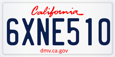 CA license plate 6XNE510
