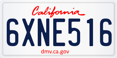 CA license plate 6XNE516