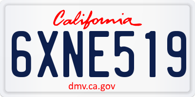 CA license plate 6XNE519