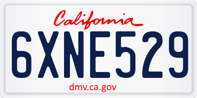 CA license plate 6XNE529