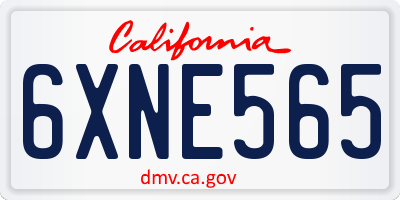 CA license plate 6XNE565