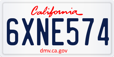 CA license plate 6XNE574