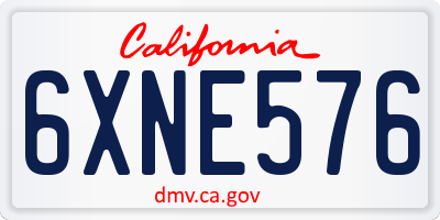 CA license plate 6XNE576
