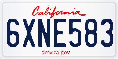 CA license plate 6XNE583