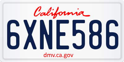 CA license plate 6XNE586