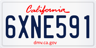 CA license plate 6XNE591