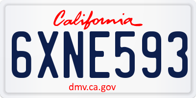CA license plate 6XNE593