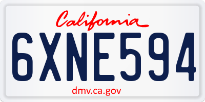 CA license plate 6XNE594