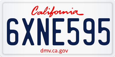CA license plate 6XNE595