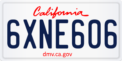CA license plate 6XNE606