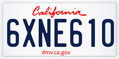 CA license plate 6XNE610