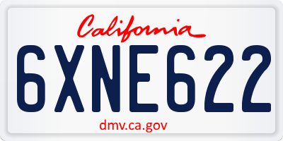 CA license plate 6XNE622