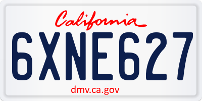 CA license plate 6XNE627