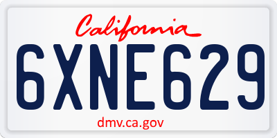 CA license plate 6XNE629