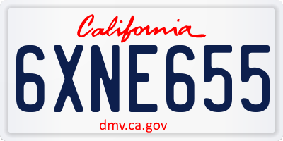 CA license plate 6XNE655