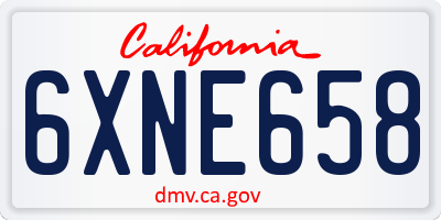 CA license plate 6XNE658