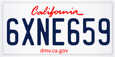 CA license plate 6XNE659
