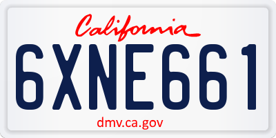 CA license plate 6XNE661