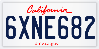CA license plate 6XNE682