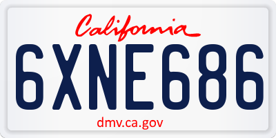 CA license plate 6XNE686
