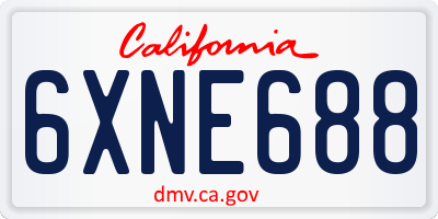CA license plate 6XNE688