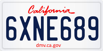 CA license plate 6XNE689